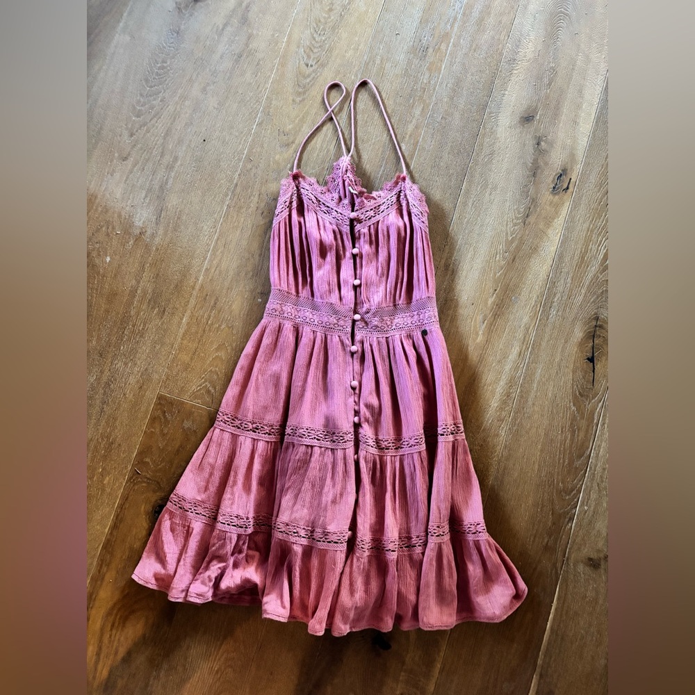 Pink beach cover up dress
